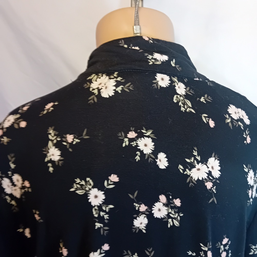 Déesse Lingerie Plus Size Button Down Sleep Top Floral Boho Cozy Loungewear 1X - Picture 13 of 16